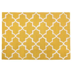 Wool Area Rug 140 x 200 cm Yellow SILVAN