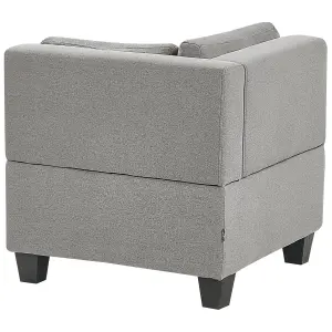 Corner Sofa with Ottoman UNSTAD Light Grey Fabric Right Hand