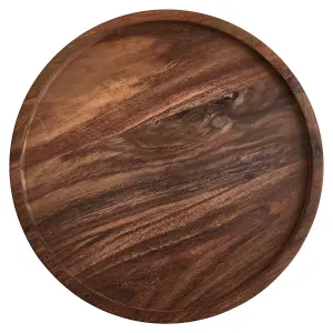 Interiors by Premier Kora Dark Wood Round Tray 30cm