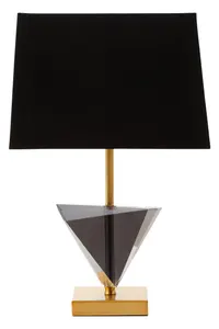 Interiors by Premier Halina Smoked Crystal Table Lamp with Gold Metal