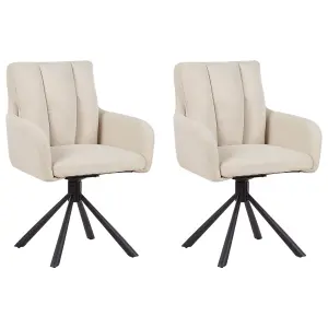 Beliani Modern Set of 2 Chairs SARDOAL Beige