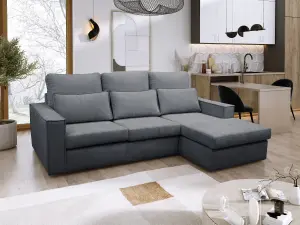 Soho High Back Right Hand  Facing Corner Sofa Grey