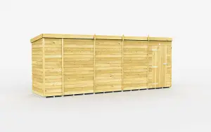 18 x 4 Feet Pent Shed - Single Door Without Windows - Wood - L118 x W533 x H201 cm