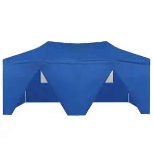 Berkfield Professional Folding Party Tent with 4 Sidewalls 3x6 m Steel Blue