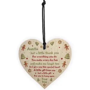 Handmade Auntie Gift Wooden Heart Thank You Plaque Gift From Niece Nephew