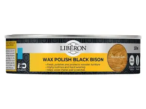 Liberon Black Bison Wax Paste for Medium Oak - 150ml Premium Wood Finish