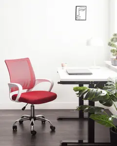 Beliani Minimalist Office Chair Red SOLID