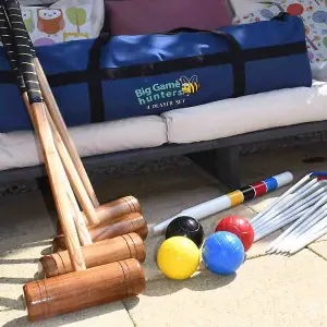 Croquet Set - Full Size - Premium 4 Player Set - Outdoor