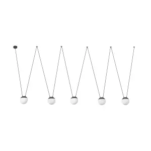 Luminosa Mine 5 Light Grey Suspension Pendant, E27