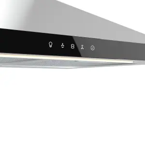 GoodHome LinkSense GHCH60LKSS Glass Chimney Cooker hood (W)59.8cm - Brushed stainless steel effect