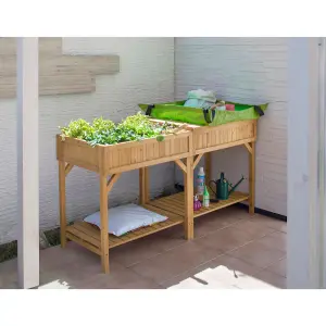 VegTrug Raised Garden Bed Planter - Herb Garden - Natural