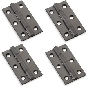 4 PACK - PAIR Solid Brass Cabinet Butt Hinge - 50mm - Dark Bronze Premium Cupboard