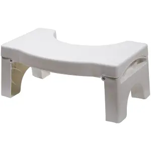 Folding Bathroom Toilet Squat Stool - Easy to Clean - Fits Neatly Around Toilet