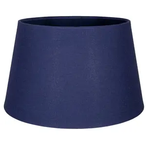 Traditional Linen Fabric Drum Shade for Pendant & Lampshade Midnight / 19cm H x 30cm W x 30cm D