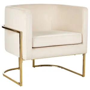 Beliani Glam Armchair SIRKKA Velvet Cream