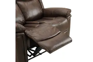 Rowan 2 Seater Recliner Sofa, Dark Brown Faux Leather