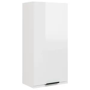 Berkfield Wall-mounted Bathroom Cabinet High Gloss White 32x20x67 cm