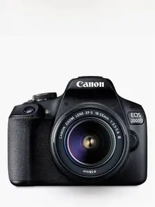 Canon EOS 2000D Digital SLR Camera With 18-55mm III DC Lens, 1080P Full HD, 24.1MP, Wi-Fi, NFC, Optical Viewfinder, 3" LCD Screen, Black