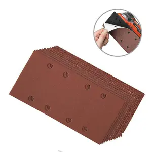 20 x Mixed Grit Hook & Loop Punched 1/3 Sanding Sheets 93 x 190mm Abrasive Pads