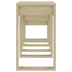 Gobao Nesting Tables 3 pcs Engineered Wood (Set of 3) White / Black