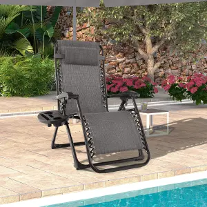 Costway Patio Metal Zero Gravity Chair Outdoor Folding Recliner with Removable Cushion