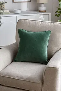 Next Dark Green 45 X 45cm Soft Velour Cushion - Dark Green