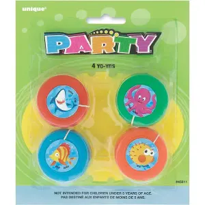 Unique Party Shark Yo-Yo (Pack of 4) Multicoloured (One Size)