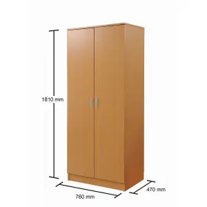 2 Door Double Wardrobe In Beech