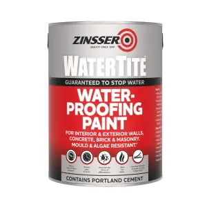 Zinsser Watertite White Matt Interior & exterior Waterproofing paint, 5L