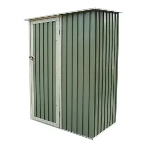 Charles Bentley 4.7ft x 3ft Metal Storage Shed Chest Small Green Roof Door Apex