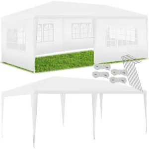 Gazebo Vivara - 6 x 3 m, with 5 side panels, weather & UV-resistant - white