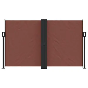 Berkfield Retractable Side Awning Brown 140x600 cm