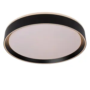 Lucide Nuria Modern Flush Ceiling Light 40cm - LED Dim. - 1x24W 2700K - 3 StepDim - Black