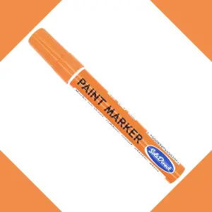 Oil-based Paint Marker Pen Permanent for Tyres Rubber Stone Leather Fabric Plastic Glass (Orange)