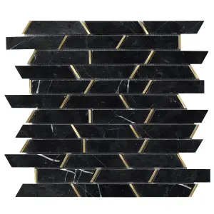 MONACO BLACK MOSAIC TILE SHEET