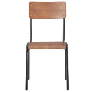 Berkfield Dining Chairs 4 pcs Brown Solid Plywood Steel