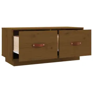 Berkfield TV Cabinet Honey Brown 80x34x35 cm Solid Wood Pine