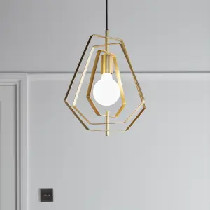 GoodHome Nedoki Brass effect Pendant ceiling light, (Dia)350mm