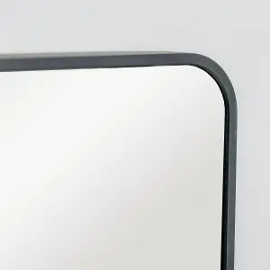 Melody Maison Black Curved Framed Wall Mirror 100cm x 50cm