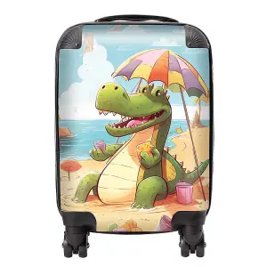 A Crocodile On A Beach Holiday Suitcase - Small