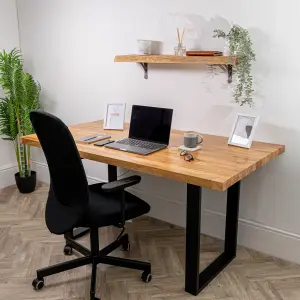 Solid Wood Oak Office Desk Top - 800mm x 500mm x 40mm - Premium European Wooden Rectangular Tabletop Timber Worksurface, Tabletop