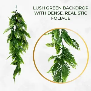 Pack of 3 - Artificial Hanging Plants Vines Leaves  - 60cm Long Each - Realistic Foliage - Indoor / Outdoor