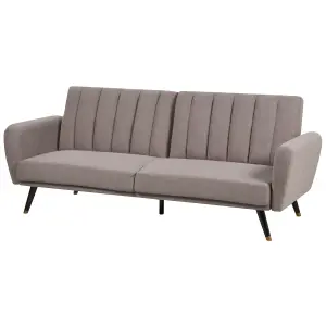 Beliani Glam Sofa Bed VIMMERBY Light Brown