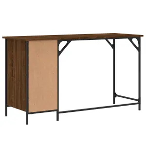 Berkfield Computer Desk Brown Oak 131x48x75 cm Engineered Wood