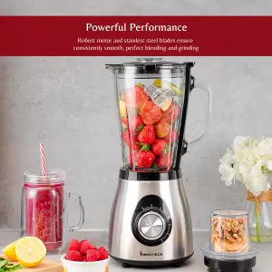 Innoteck Kitchen Pro 5 Speed Blender with 1.5L Glass Jar Plus Coffee grinder Combo  for Smoothie, Juice Mixing and Ice Crush -500W