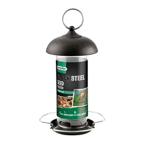 Gardman Black Steel Wild Bird Seed Feeder - 21cm x 10cm x 10cm