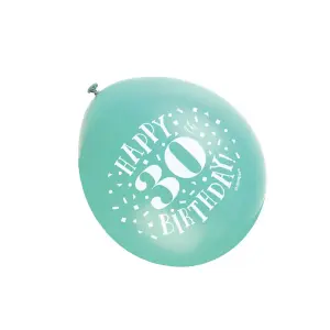 Unique Party Latex 30th Birthday Balloons (Pack of 10) Multicoloured (One Size)