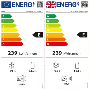 Beko BCFD450 50:50 Integrated Frost free Fridge freezer