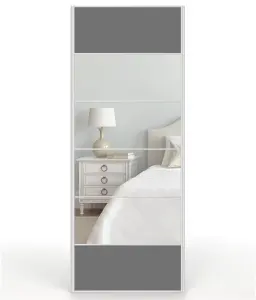 Shush Doors Mirrored Dark Grey Satin Sliding Wardrobe Door 950mm x 2400mm