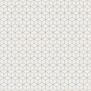 Mosaic sheet in ceramic on net 305mm x 265mm - White Geometric Cubes